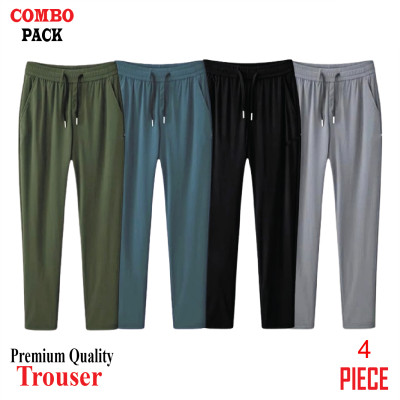 Premium Quality Solid Trouser's- OLIVE, GREEN, BLACK & ASH.