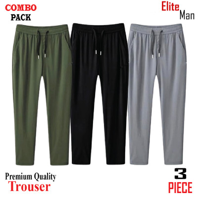 Premium Quality Solid Trouser's- OLIVE, BLACK & ASH.