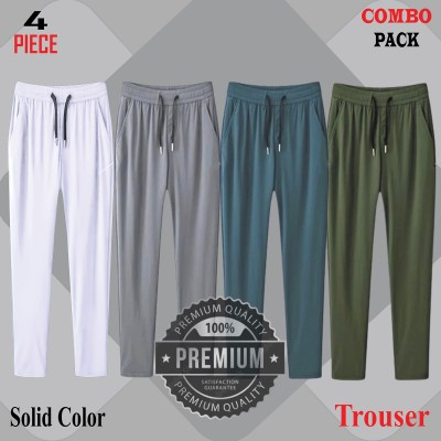 Premium Quality Solid Trouser's- WHITE, ASH, GREEN & OLIVE.