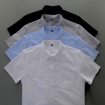 4 Pes Combo Short Sleeve Shirt - BLACK, ASH, SKY BLUE & WHITE.