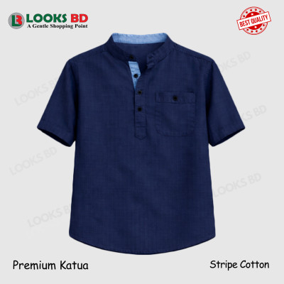 Cotton Stripe Fabrics Premium Quality Katua - NAVY BLUE 2