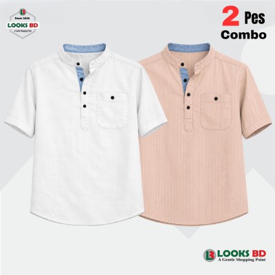 Stripe Cotton Fabrics Premium Quality Katua -  WHITE & CREAM.